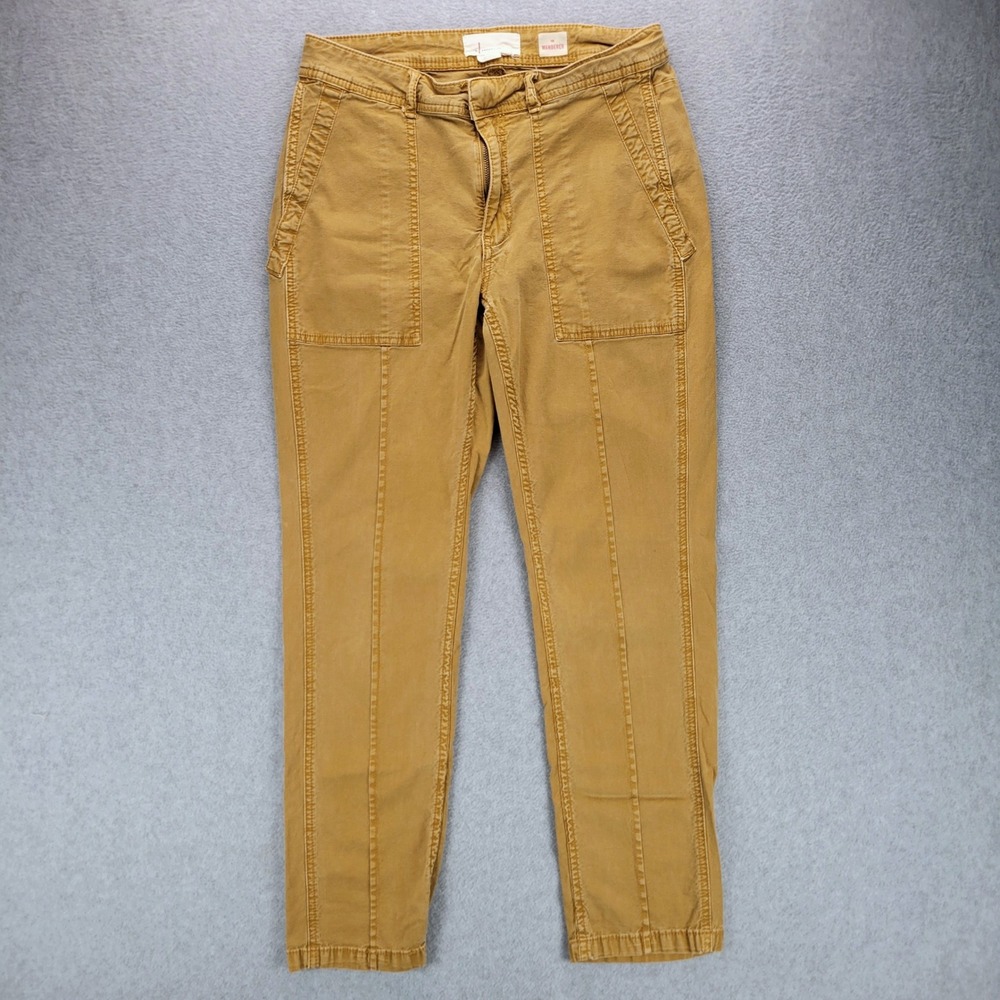 Anthropologie The Wanderer Utility Pants Womens 27 Beige Linen Blend